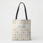Tote Bag Impression florale géométrique en fleur rétro pers (Devant)