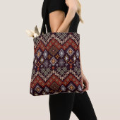Tote Bag Impression géométrique Boho d'art tribal (De près)
