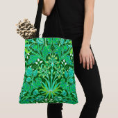 Tote Bag Impression Hyacinthe de William Morris, Vert Emera (De près)