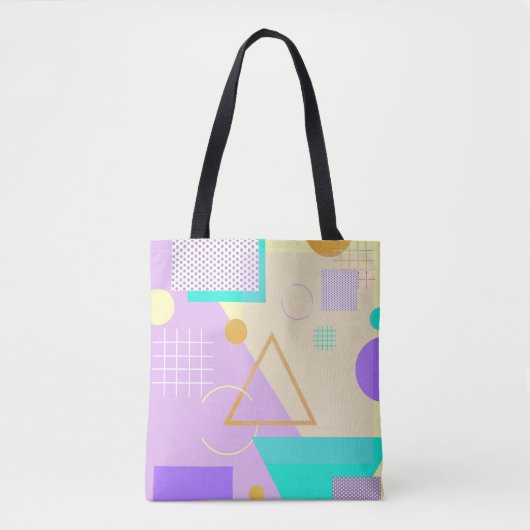 Tote Bag Impression jaune géométrique (Devant)