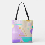Tote Bag Impression jaune géométrique (Dos)