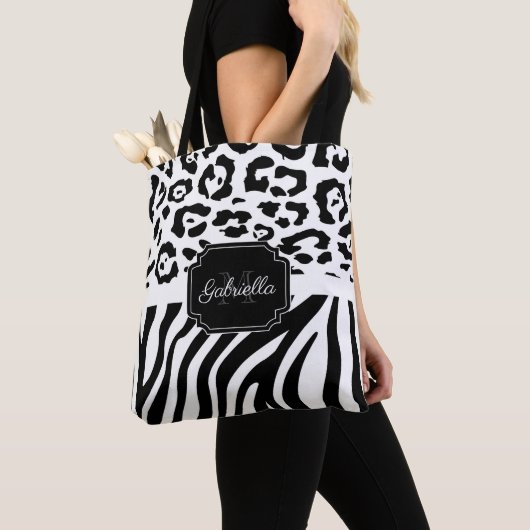 Tote Bag Impression Lepard / Impression Zebra (De près)