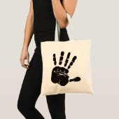 Tote Bag Impression main noir (Devant (produit))