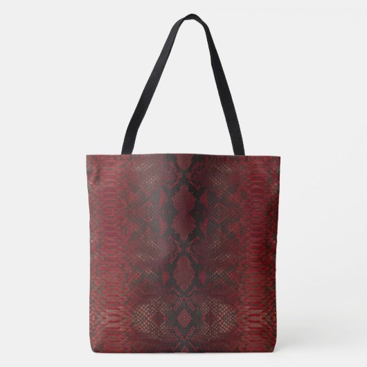 Tote Bag Impression Python rouge et noir (Devant)