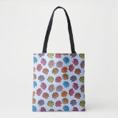Tote Bag Impression Rose pointillée, Modèle Floral Moderne (Devant)