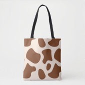 Tote Bag Impression vache rose et marron (Devant)