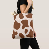 Tote Bag Impression vache rose et marron (De près)