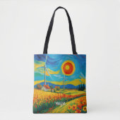 Tote Bag Impressionnisme Énergie solaire et éolienne (Devant)