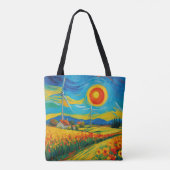 Tote Bag Impressionnisme Énergie solaire et éolienne (Dos)