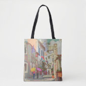 Tote Bag Impressionniste Arrière Rues de Chypre Voyage Art (Devant)