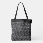 Tote Bag  Imprimé Animalier Léopard Noir Argent Gris (Dos)