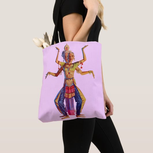 Tote Bag Imprimé de danseuses balinaises (De près)