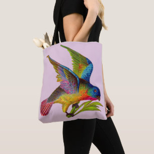 Tote Bag imprimé d'oiseau victorien ultra coloré