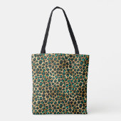 Tote Bag Imprimé léopard glamour or et sarcelle (Dos)