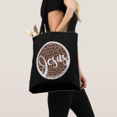 Tote Bag Imprimé léopard Jésus au centre (De près)