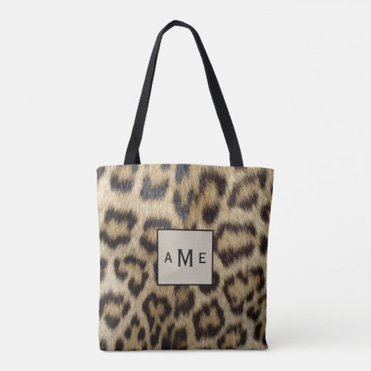 Tote Bag  Imprimé léopard monogramme  (Dos)
