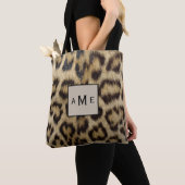 Tote Bag Imprimé léopard monogramme (De près)