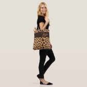 Tote Bag Imprimé léopard personnalisé avec nom en script do (Sur le modèle)