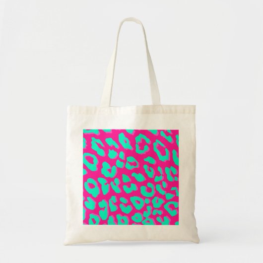 Tote Bag Imprimé léopard rose menthe (Devant)