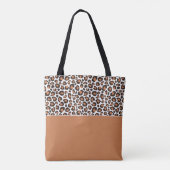 Tote Bag Imprimé tendance de léopard marron avec initiales (Dos)