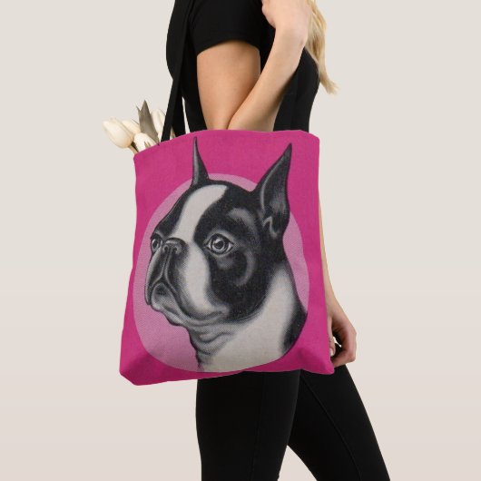 Tote Bag imprimé terrier de Boston (De près)