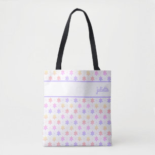 TOTE BAG IMPRIMER PETITES FLEURS PURPLE PURPLE PURPLE