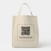 Tote Bag Imprimez le code QR sur deux côtés Téléchargez vot (Dos)