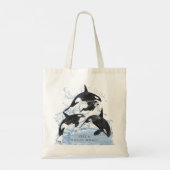 Tote Bag Incroyable Orques d'aquarelle noire et blanche (Dos)