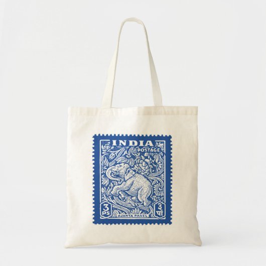 Tote Bag Inde : le design des timbres, Elephant (Devant)