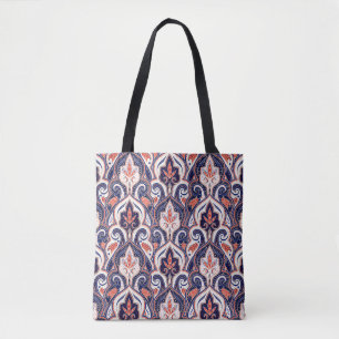 Tote Bag Indian Paisley : Médaillon Floral Sans Seamless.