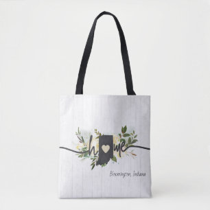 Tote Bag Indiana Personnalisé Votre Maison Ville Rustique