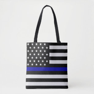 Tote Bag Indicateur Bleu/Ligne rouge mince