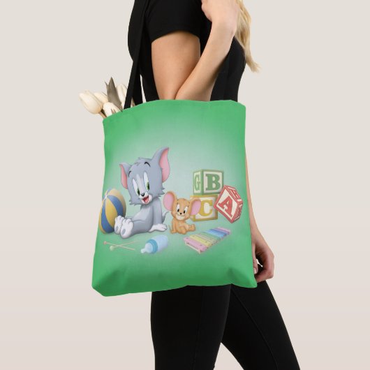 Tote Bag Infant Tom and Jerry Playing With Toys (De près)