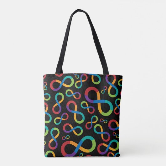Tote Bag Infini Neurodiversity d'arc-en-ciel d'autisme (Dos)
