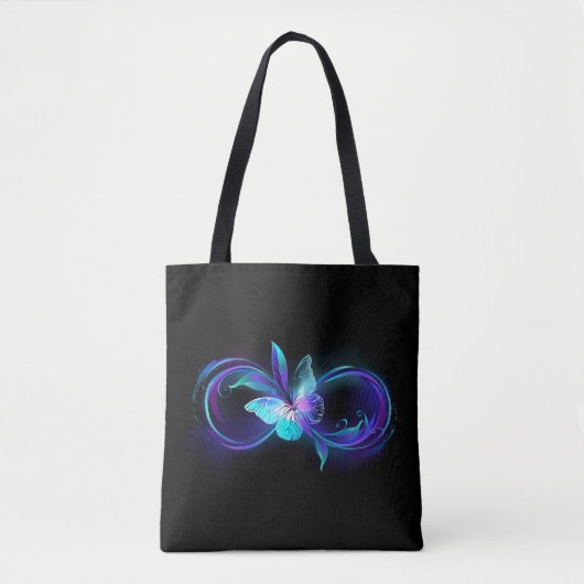 Tote Bag Infinité brillante avec papillon magique (Devant)
