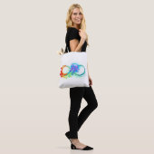 Tote Bag Infinity avec Rainbow Jellyfish (Sur le modèle)
