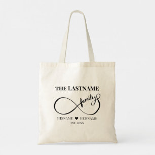 Tote Bag Infinity Personalized Family Name and Est. Date