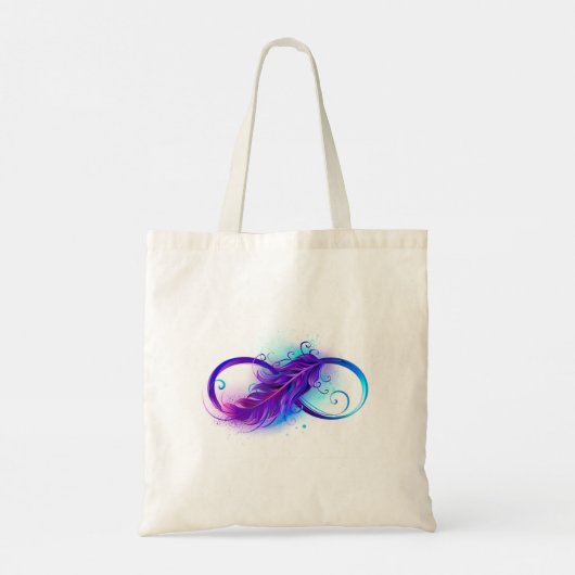 Tote Bag Infinity with purple feather (Dos)