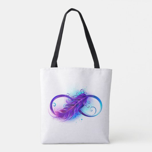 Tote Bag Infinity with purple feather (Dos)