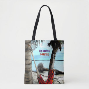 Tote Bag Infirmière à la retraite, hamac sur la plage
