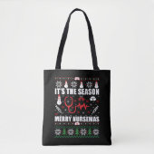 Tote Bag Infirmière à pull de Noël (Devant)