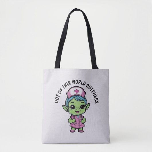 Tote Bag Infirmière Alien mignonne (Devant)