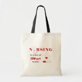 Tote Bag Infirmière, c'est beaucoup de coeur (Devant)