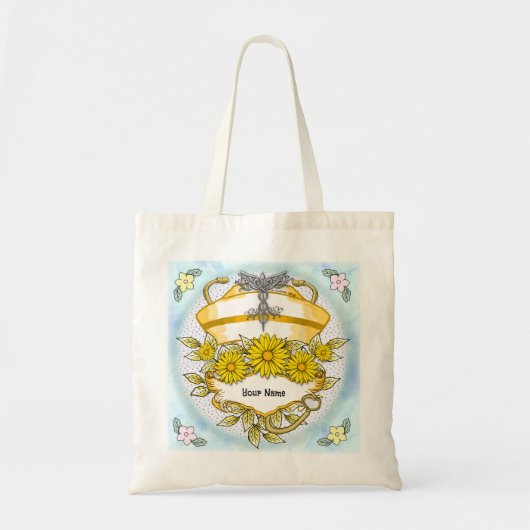 Tote Bag Infirmière Daisy caduceus (Devant)