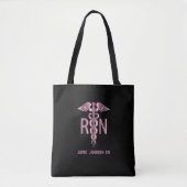 Tote Bag infirmière de la RN - rose et noir (Devant)