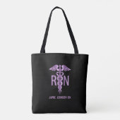 Tote Bag infirmière de la RN - violet et noir (Dos)