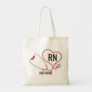Tote Bag Infirmière de l'école de prénom personnalisé RN pe