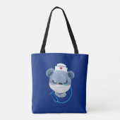 Tote Bag Infirmière de l'ours mignonne portant un Masque Mé (Dos)