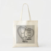 Tote Bag Infirmière de nuit au cœur gris (Devant)