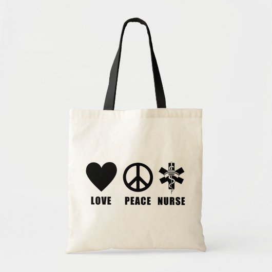 Tote Bag Infirmière de paix d'amour (Devant)
